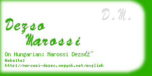 dezso marossi business card